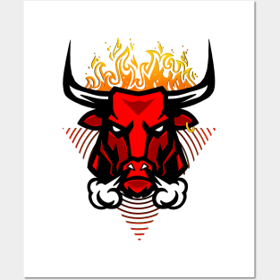 The Raging Bull of Fire Posters and Art